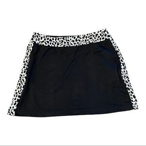 LYLA RENAI Women’s Animal Print Trim Golf/Athletic Skirt Black Size Medium